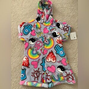 Made with Love and Kisses Graphic Fleece Onesie, Size 10-12